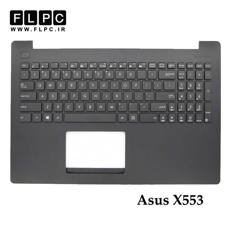 قاب دور کیبورد + کیبورد لپ تاپ ایسوس Asus X553 _Cover C مشکی- دست دوم
