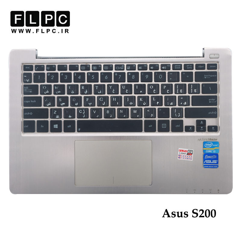 قاب دور کیبورد + کیبورد لپ تاپ ایسوس Asus S200 _Cover C مشکی- دست دوم