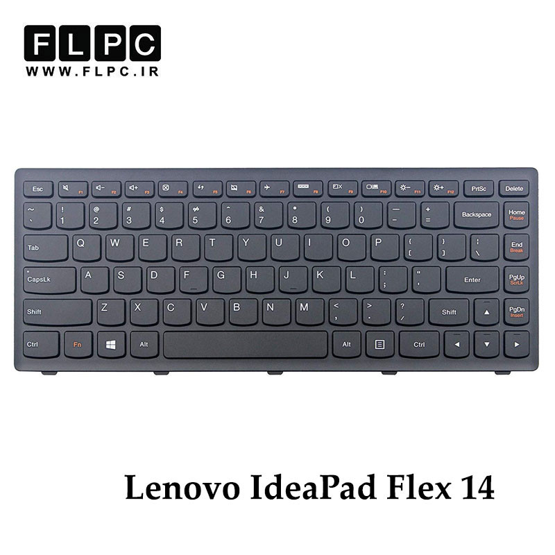 کیبورد لپ تاپ لنوو Lenovo Ideapad Flex14 مشکی- بافریم- فلت صاف