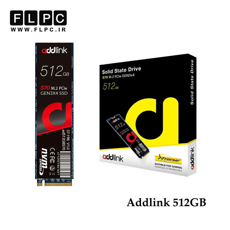 هارد SSD لپ تاپ 512 گیگابایت Addlink مدل S70 Lite NVMe M.2