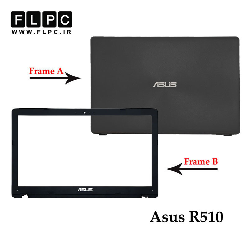قاب پشت و جلو ال سی دی لپ تاپ ایسوس Asus R510 _Cover A+B _Intel مشکی- غیرتاچ