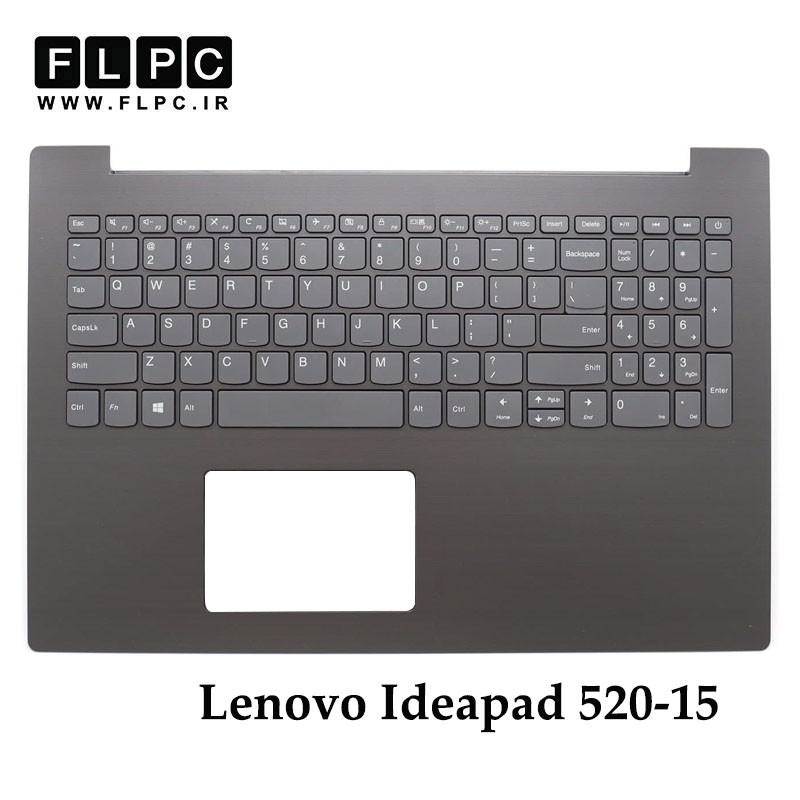 قاب دور کیبورد + کیبورد لپ تاپ لنوو Lenovo Ideapad 520-15 _Cover C + K.B بدون فینگر پرینت