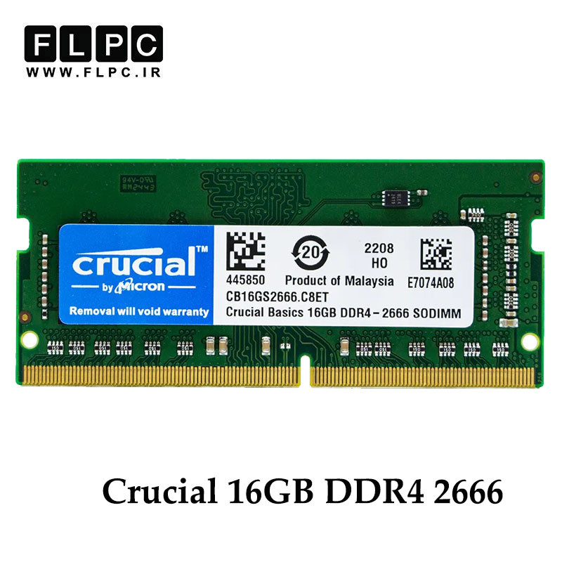رم لپ تاپ 16 گیگ Crucial DDR4-PC4 (2666) CL19 _CB16GS2666.C8ET گارانتی یک ساله