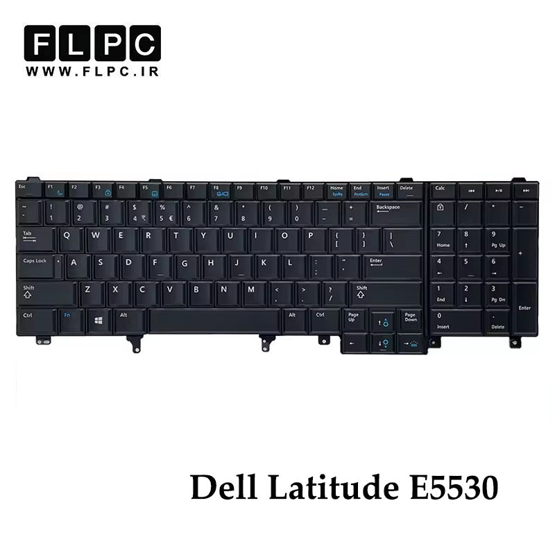 کیبورد لپ تاپ دل Dell Latitude E5530 مشکی- اینتر کوچک- بدون فریم- با بک لایت