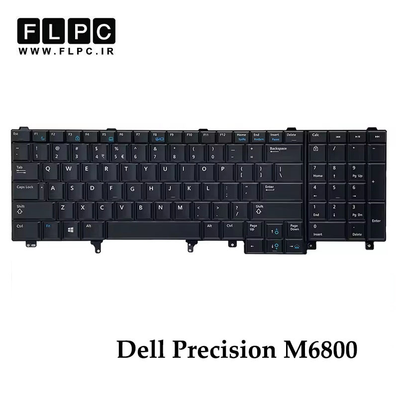 کیبورد لپ تاپ دل Dell Precision M6800 مشکی- اینتر کوچک- بدون فریم- با بک لایت