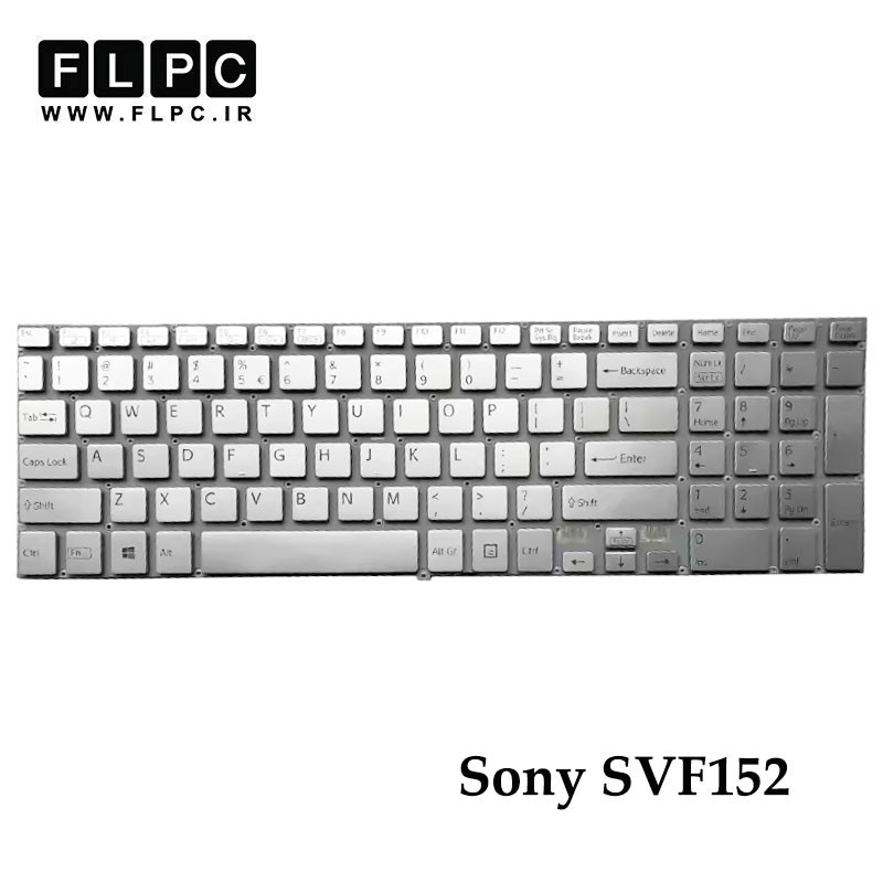 کیبورد لپ تاپ سونی Sony SVF152 نقره ای- اینتر کوچک- بدون فریم