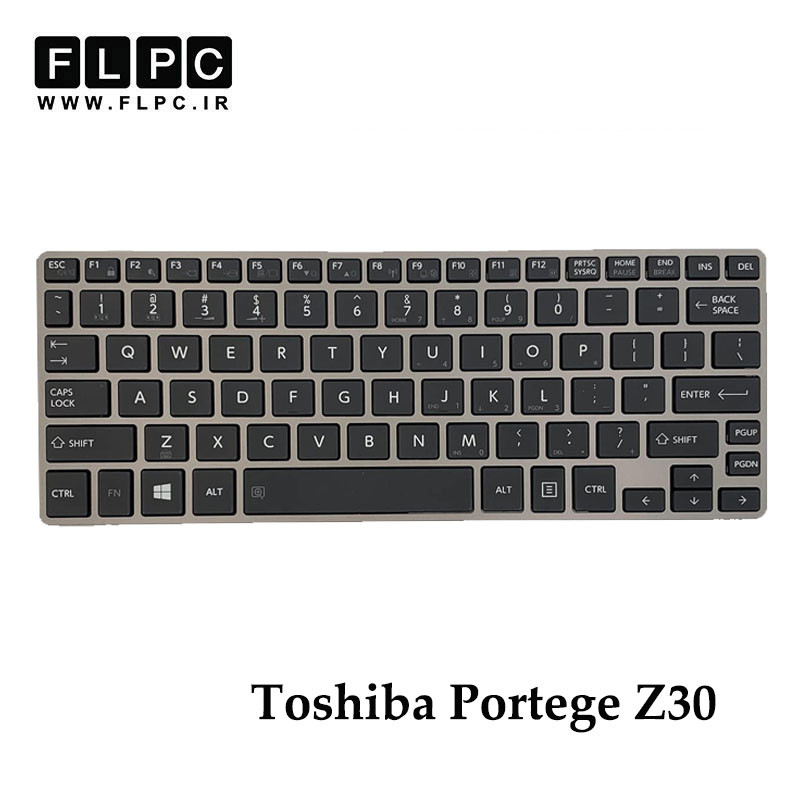 کیبورد لپ تاپ توشیبا Toshiba Portege Z30 مشکی با فریم نقره ای
