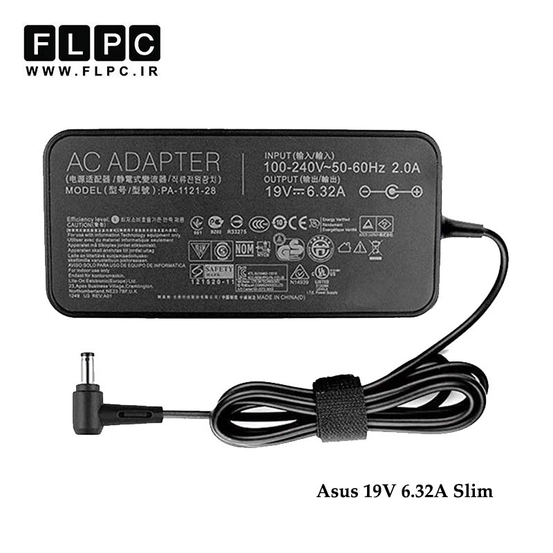 آداپتور لپ تاپ ایسوس Asus laptop adaptor 19V-6.32A Slim 