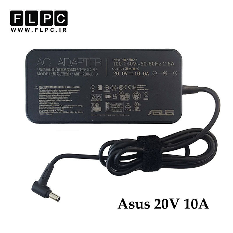 آداپتور لپ تاپ ایسوس Asus 20V 10A Slim _6.0*3.7 سوزن دار- برند GIMO Plus