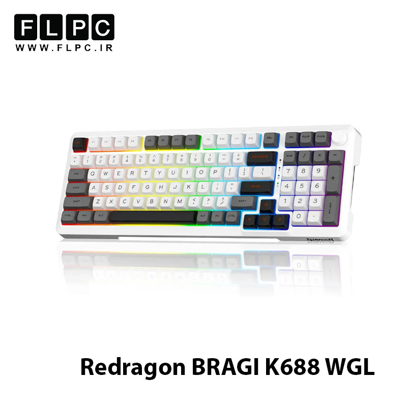 کیبورد بی سیم گیمینگ ردراگون مدل Redragon BRAGI K688 WGL