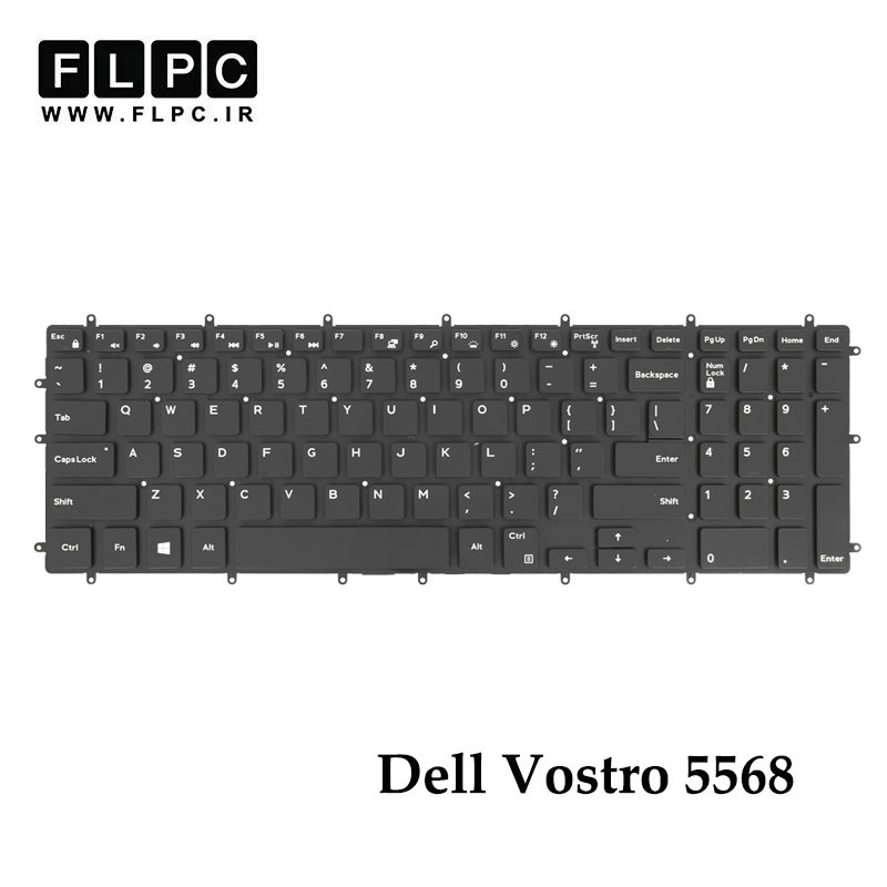 کیبورد لپ تاپ دل Dell Vostro 5568 مشکی- اینترکوچک- بدون فریم- با بک لایت