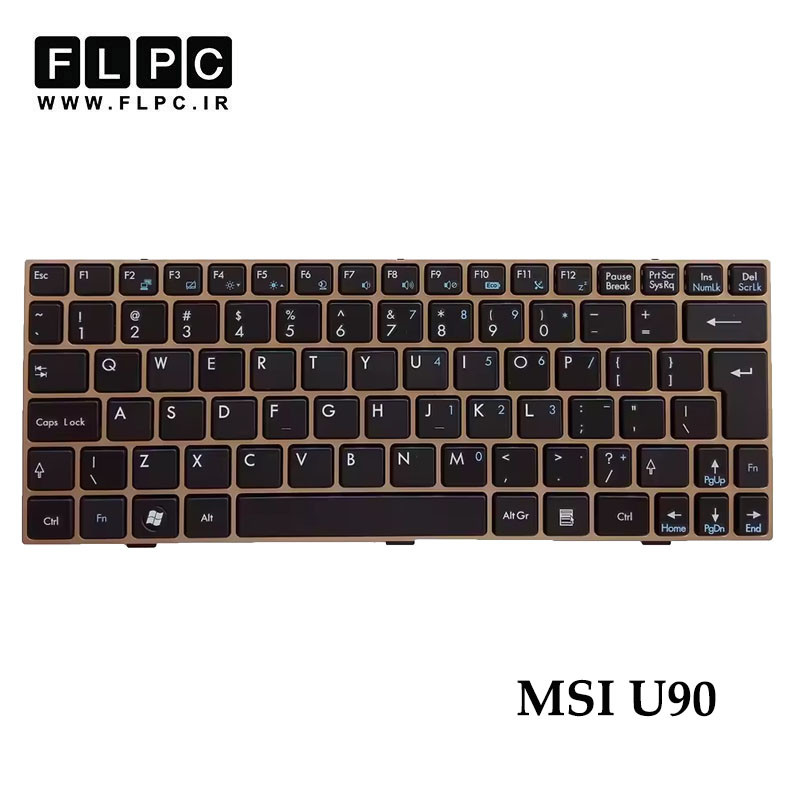 کیبورد لپ تاپ ام اس آی MSI U90 مشکی- با فریم بژ