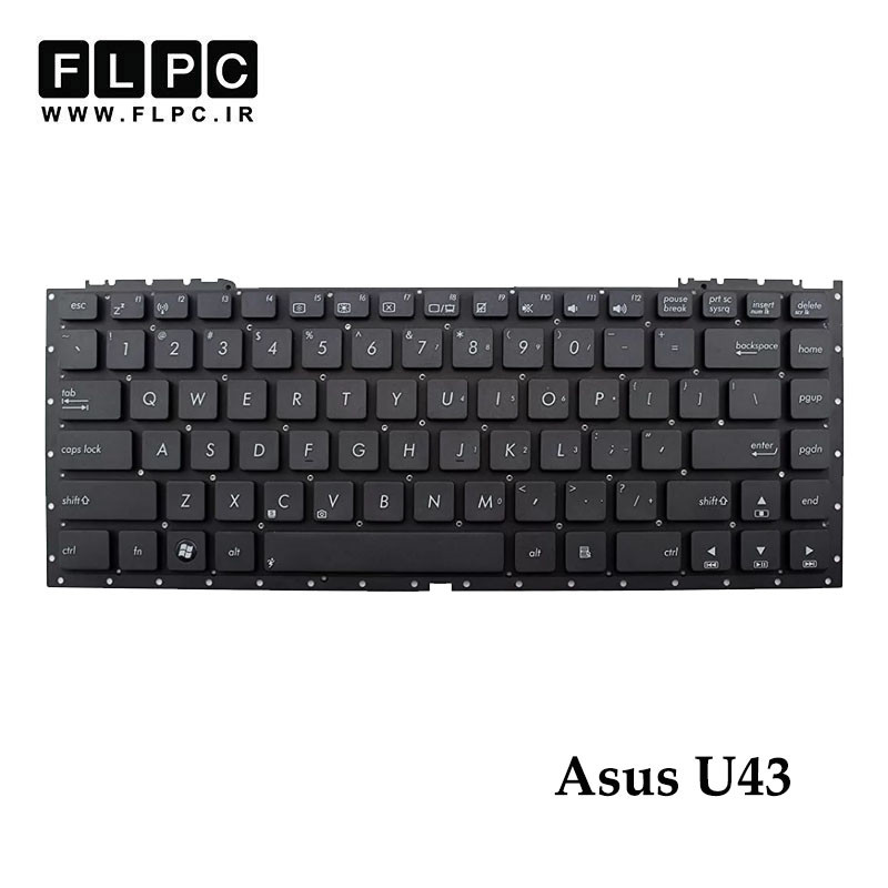 کیبورد لپ تاپ ایسوس Asus U43 مشکی- بدون فریم- اینترکوچک- فلت بلند