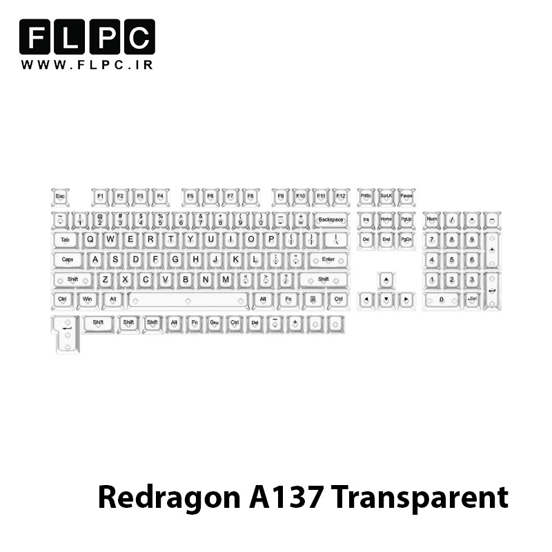 مجموعه کامل کلید کیبورد ردراگون مدل Redragon A137 Transparent
