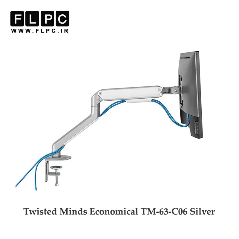 پایه نگهدارنده مانیتور تویستد مایندز مدل Twisted Minds Single Monitor Economical Spring TM-63-C06 Silver