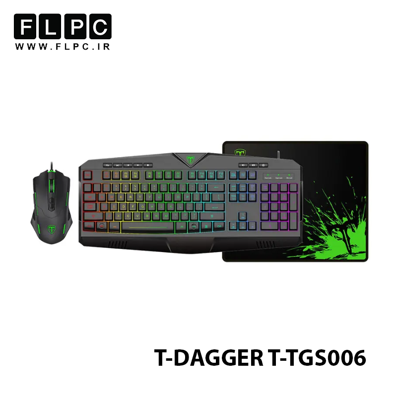 باندل کیبورد و موس و موس پدگیمینگ تی دگر مدل T-Dagger T-TGS006