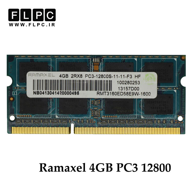 رم لپ تاپ 4 گیگ Ramaxel DDR3-PC3 (1600-12800) CL11 _RMT3160ED58E9W-1600 کارکرده