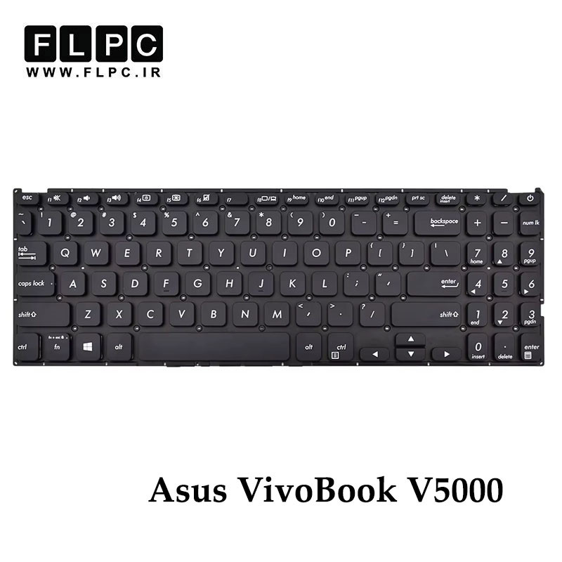 کیبورد لپ تاپ ایسوس Asus VivoBook V5000 مشکی- اینترکوچک- بدون فریم- با دکمه پاور