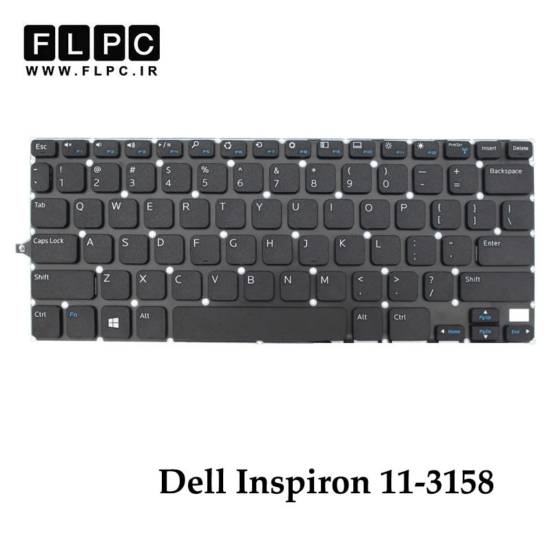 کیبورد لپ تاپ دل Dell Inspiron 11-3158 مشکی- اینترکوچک- بدون فریم