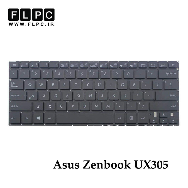 کیبورد لپ تاپ ایسوس Asus Zenbook UX305 مشکی- اینترکوچک- بدون فریم- با دکمه پاور