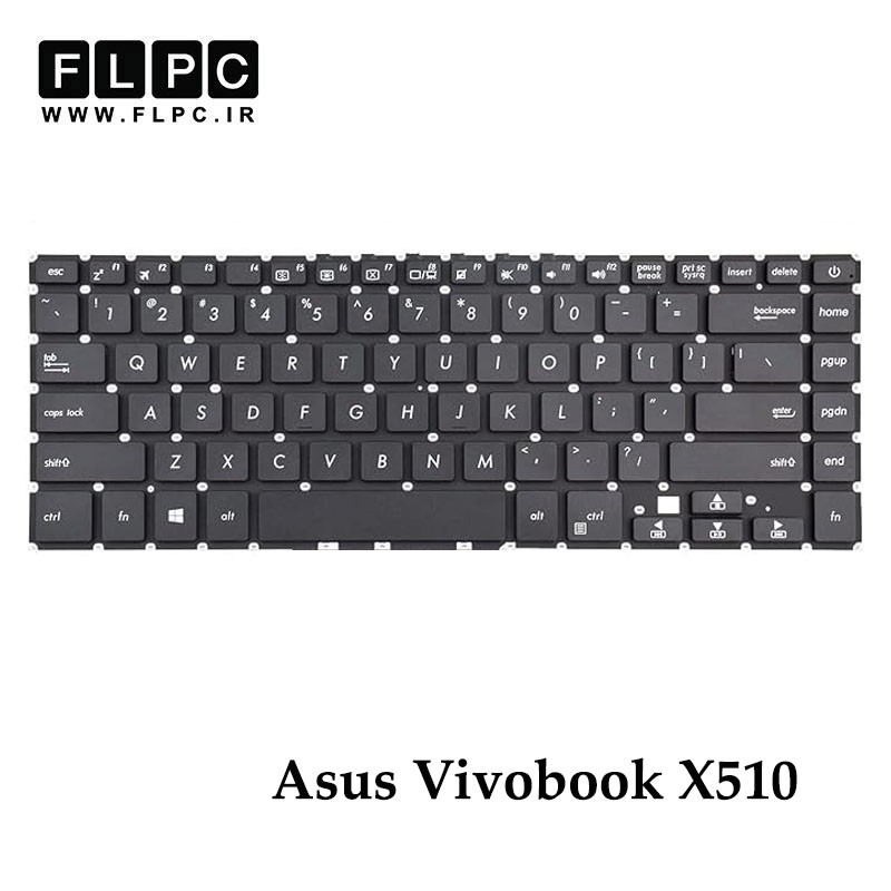 کیبورد لپ تاپ ایسوس Asus VivoBook X510 مشکی- اینترکوچک- بدون فریم- با دکمه پاور