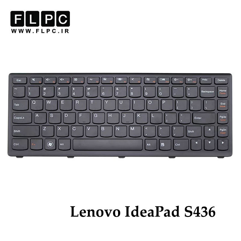 کیبورد لپ تاپ لنوو Lenovo IdeaPad S436 مشکی- با فریم- فلت کج