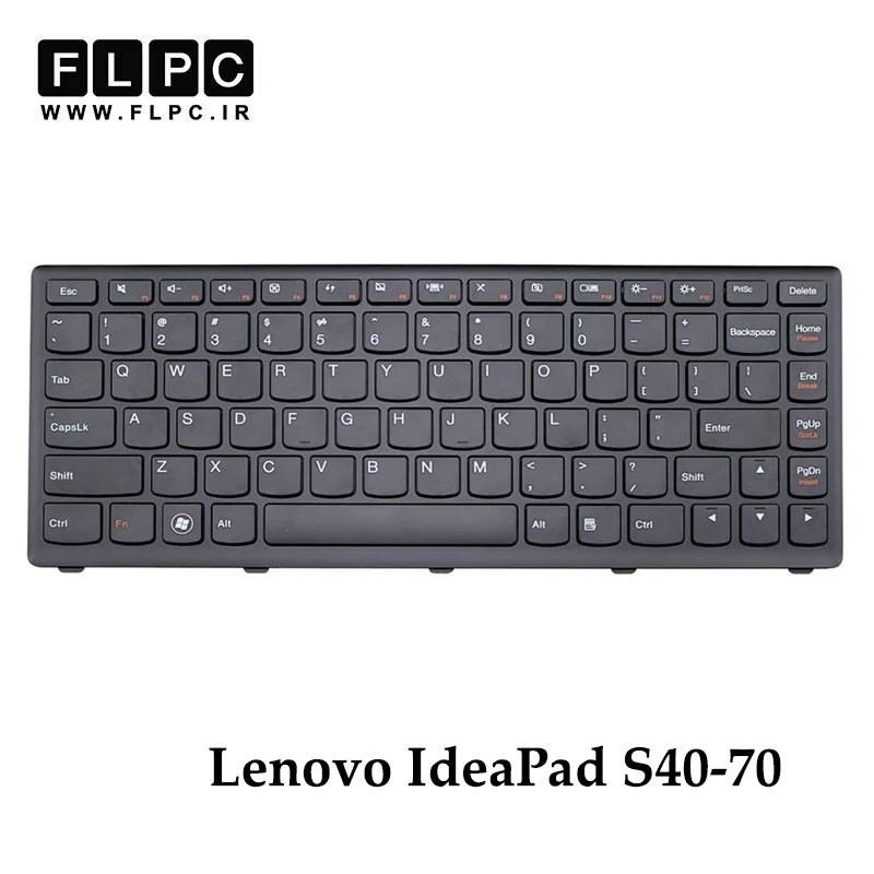 کیبورد لپ تاپ لنوو Lenovo IdeaPad S40-70 مشکی- با فریم- فلت کج