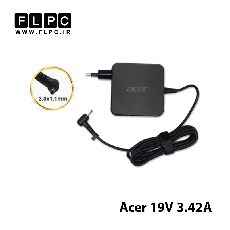 آداپتور لپ تاپ ایسر Acer 19V 3.42A _3.0x1.1 مربعی