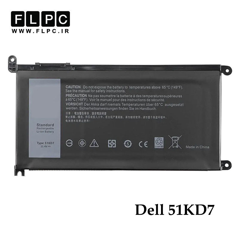 باتری لپ تاپ دل Dell 51KD7 _3400mAh برند MM