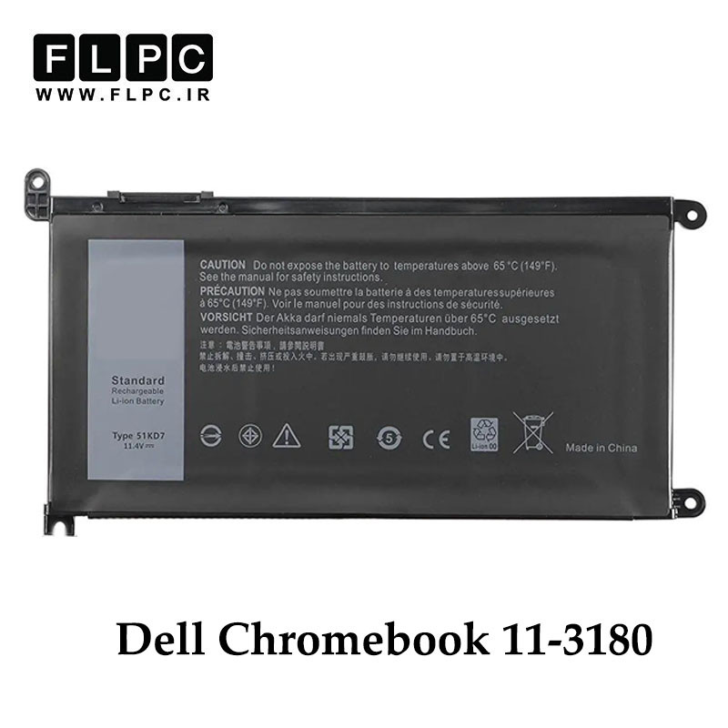 باتری لپ تاپ دل Dell Chromebook 11-3180 _3400mAh برند MM