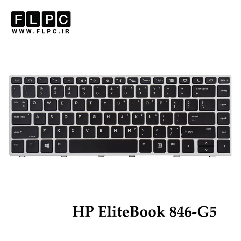 کیبورد لپ تاپ اچ پی HP EliteBook 846-G5 مشکی- با فریم نقره ای