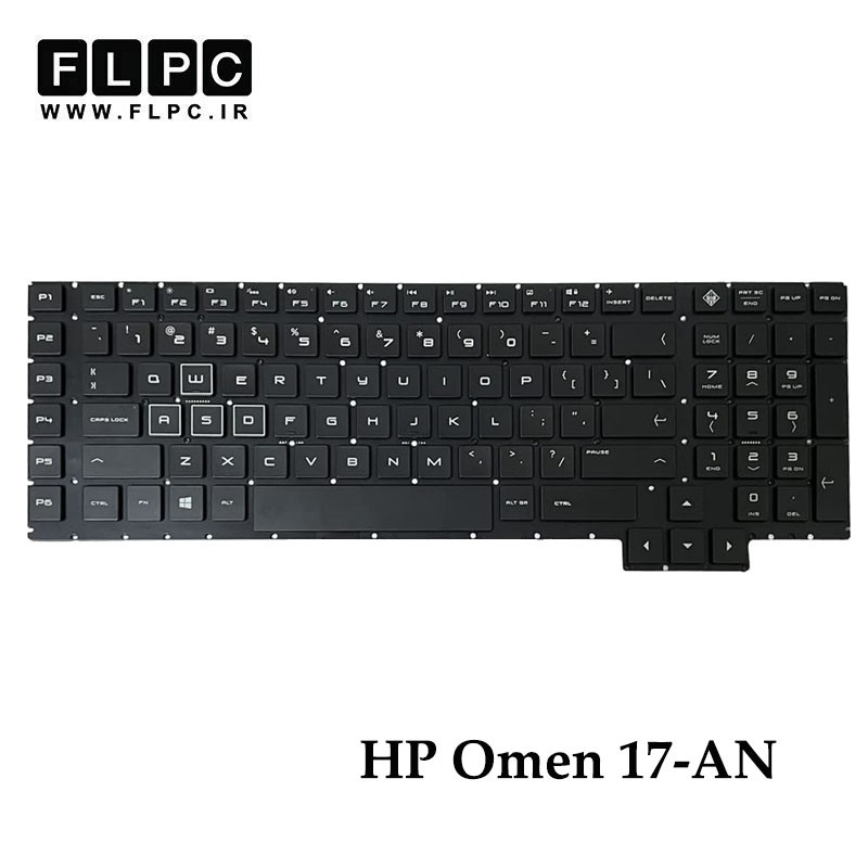 کیبورد لپ تاپ اچ پی HP Omen 17-AN _RGB مشکی- اینترکوچک- با بک لایت- بدون فریم
