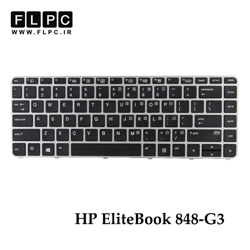 کیبورد لپ تاپ اچ پی HP EliteBook 848-G3 مشکی با فریم نقره ای