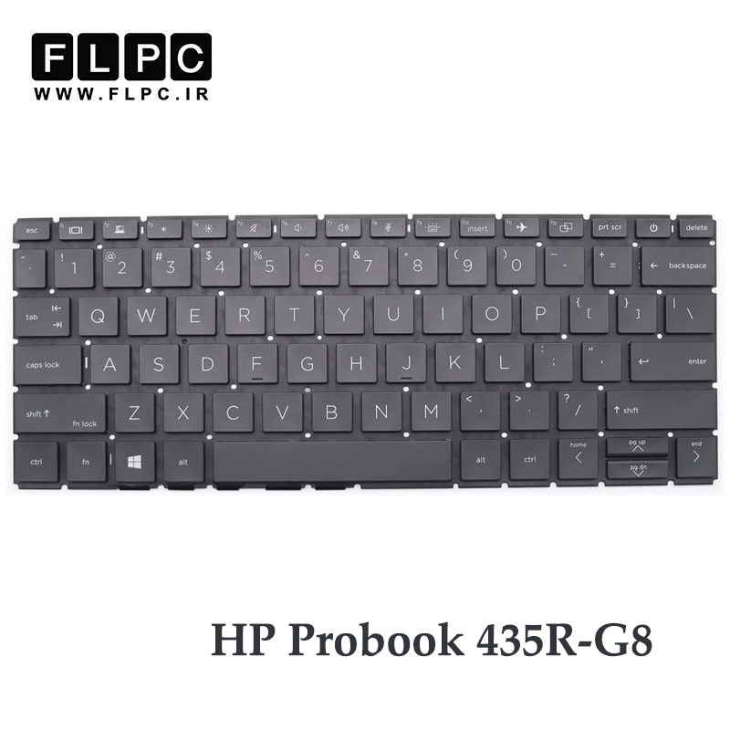 کیبورد لپ تاپ اچ پی HP Probook 435R-G8 مشکی- اینترکوچک- بدون فریم- با بک لایت