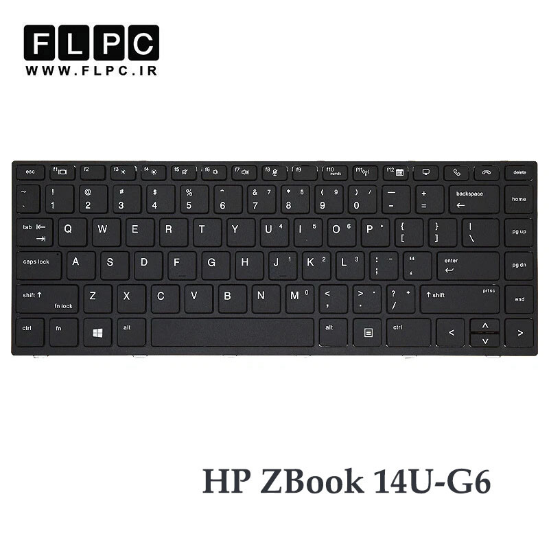 کیبورد لپ تاپ اچ پی HP ZBook 14U-G6 مشکی- با فریم- بدون موس
