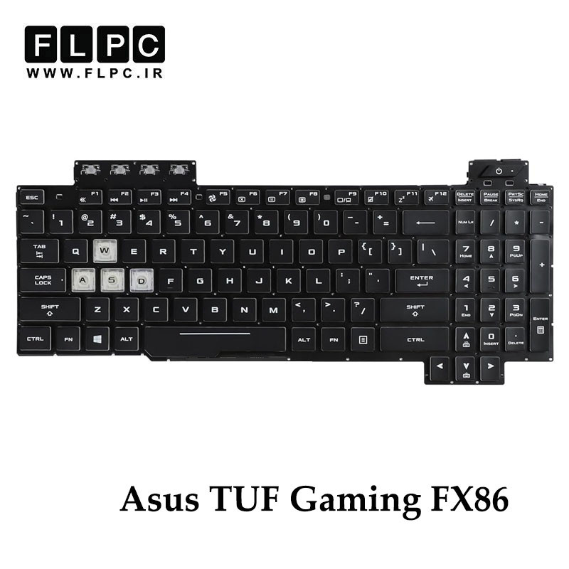 migrated_img_79233 کیبورد لپ تاپ ایسوس Asus TUF Gaming FX86 مشکی- اینترکوچک- بدون فریم- با دکمه پاور و بک لایت