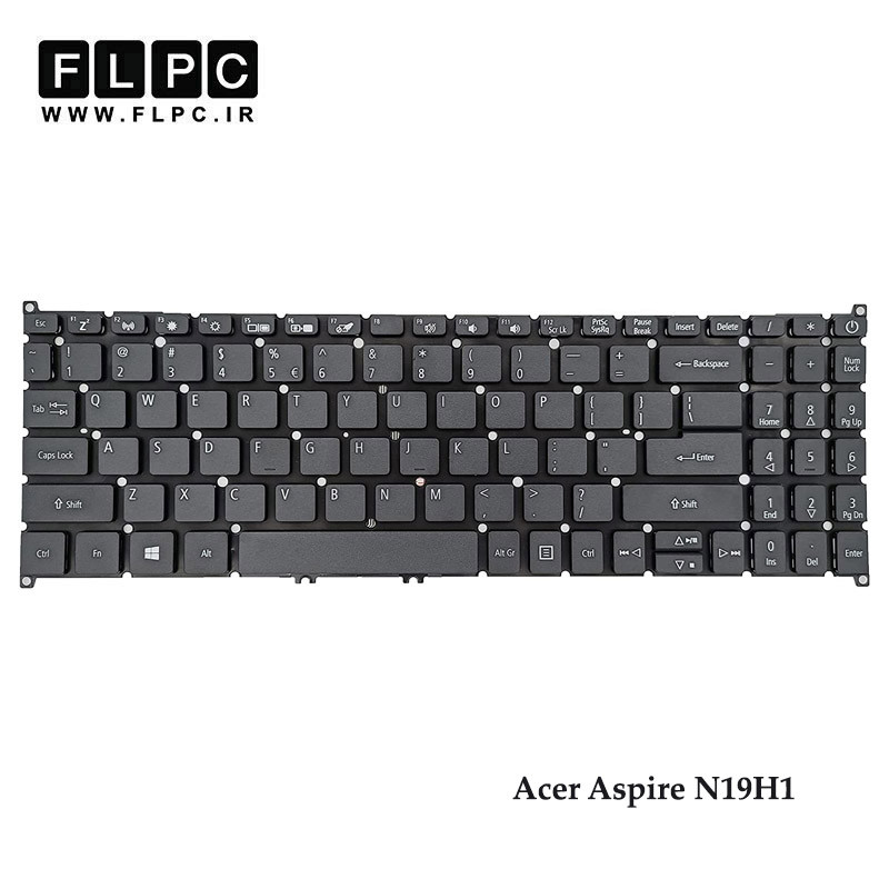 migrated_img_79263 کیبورد لپ تاپ ایسرAcer Aspire N19H1 مشکی- فلت صاف با دکمه پاور- اینترکوچک- بدون فریم