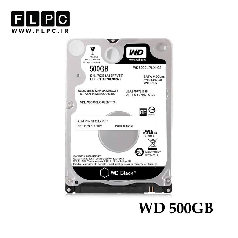 هارد HDD لپ تاپ 500 گیگابایت WD Black مدل SH20E38322 کارکرده