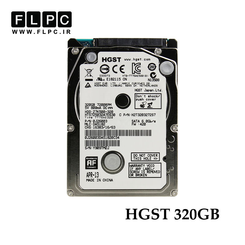 هارد HDD لپ تاپ 320 گیگابایت HGST مدل Z7K500 با پارت HTS725032A7E630 کارکرده
